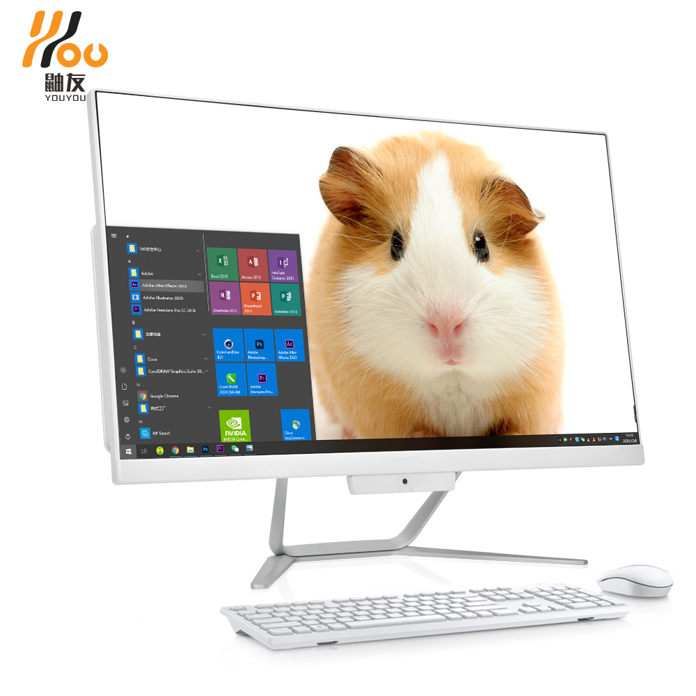 YOUYOU 23,8 inch высокое качество quad core i7-4710 aio компьютер лаптопы с офисными памяти 4g рабочего все в одном ПК