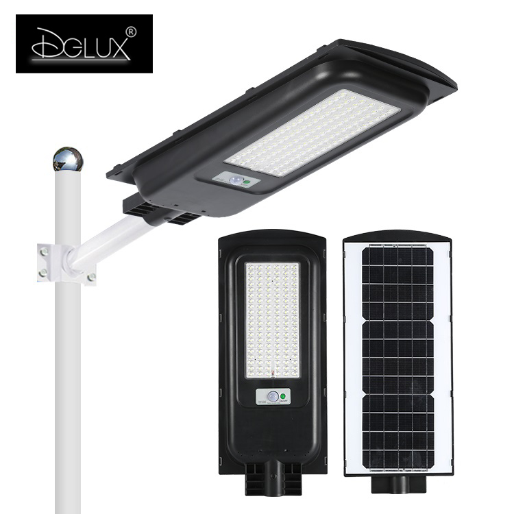 DGLUX, Китай, цена, Ip67, водонепроницаемый уличный дорожный фонарь с дистанционным управлением, 40 80 Вт, все в одном, светодиодный уличный фонарь на солнечной батарее