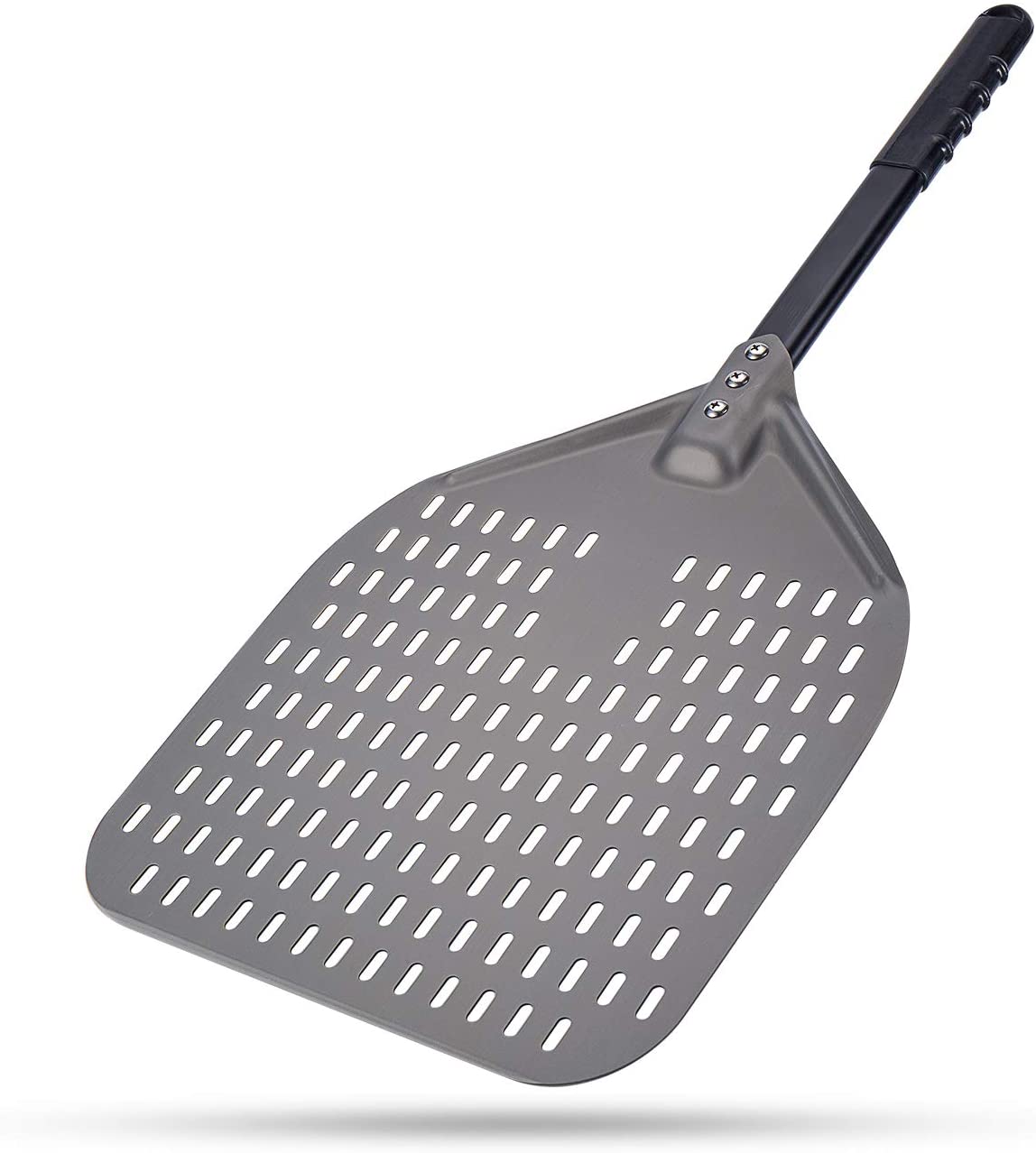 Perforated Pizza Peel 12 x 14 Inch Rectangular Pizza Turning Peel Professional Anodized Aluminum Turning Pizza Paddle