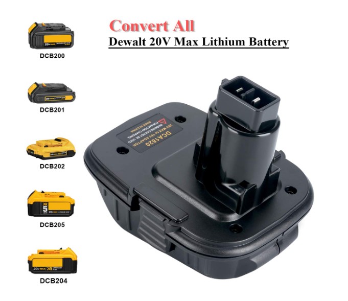 battery adapter DCA1820 convert Dewalts 20V lithium battery