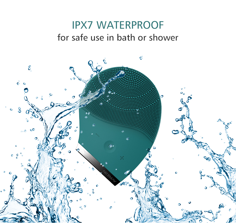 Частный логотип Водонепроницаемая IPX7 электрическая силиконовая Очищающая щетка для лица