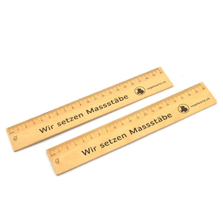 Customized 20cm colorful printing wooden ruler