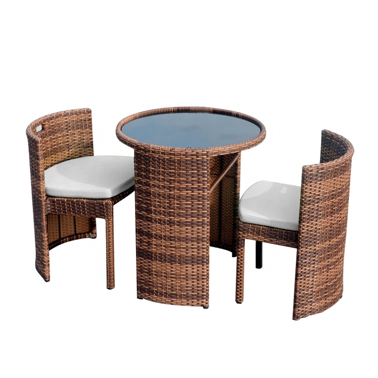 Balcony Apartment Simple Leisure Small One Round Table and Two Chairs 3-piece Wicker Chair Coffee Table