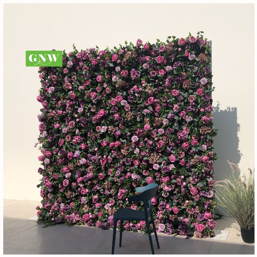 GNW FLW1705007 Ombre зеленый к светло-розовому цветку фон Искусственный Свадебный Цветочный сценический