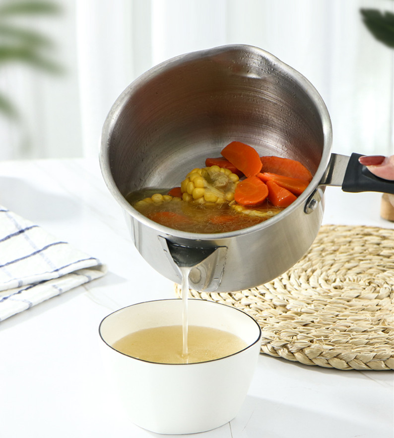 Oil-filter saucepan Nonstick milk pot with glass lid and Heatproof Handle