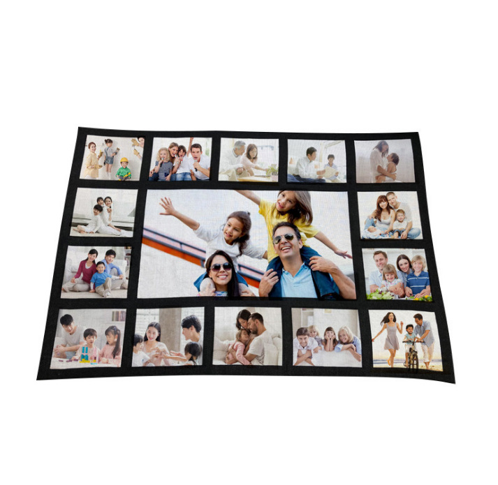 Sublimation Blank Throw Blankets Baby Printed Blanket, 100% Polyester Personalised Sublimation 9 Panel Sublimation Blankets