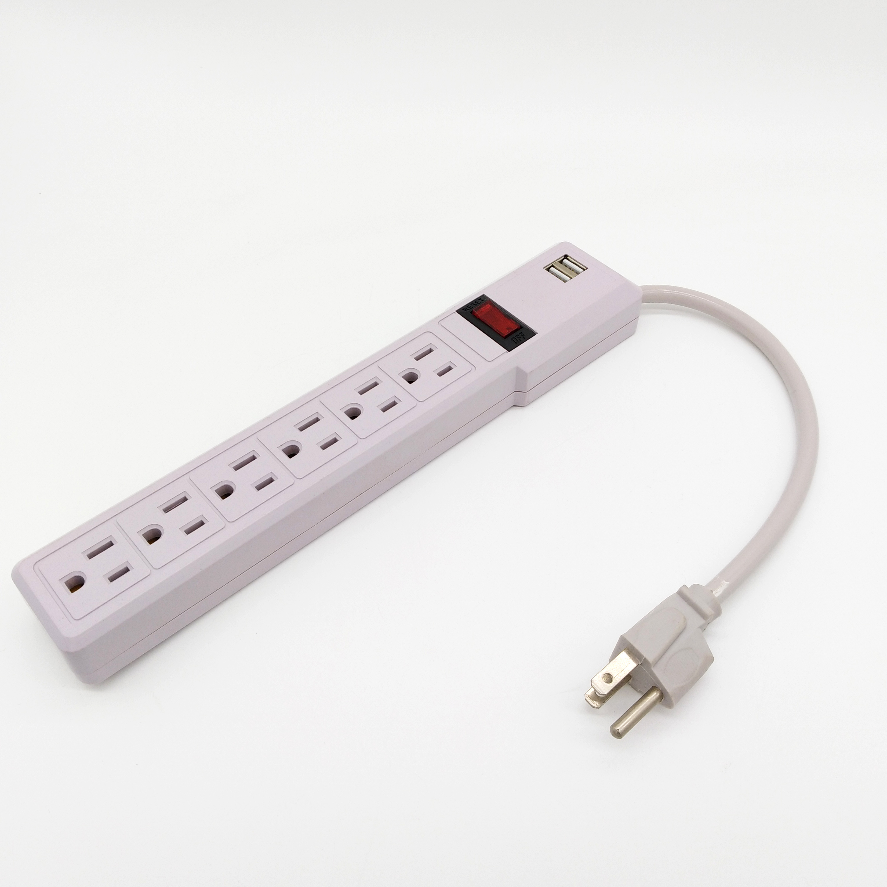 Universal With Switch Overload Protector Circuit Breaker 6 Wayoutlet Pdu Power Strip China Extension Socket
