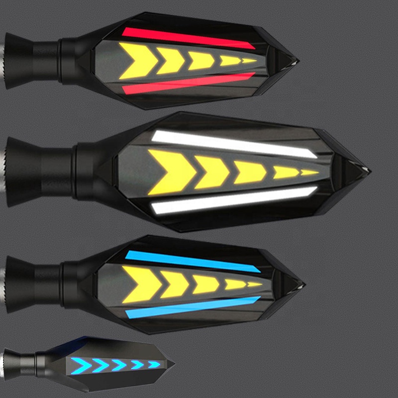 Factory motorcycle lamp double color flow type sequential Indicators turn signal light