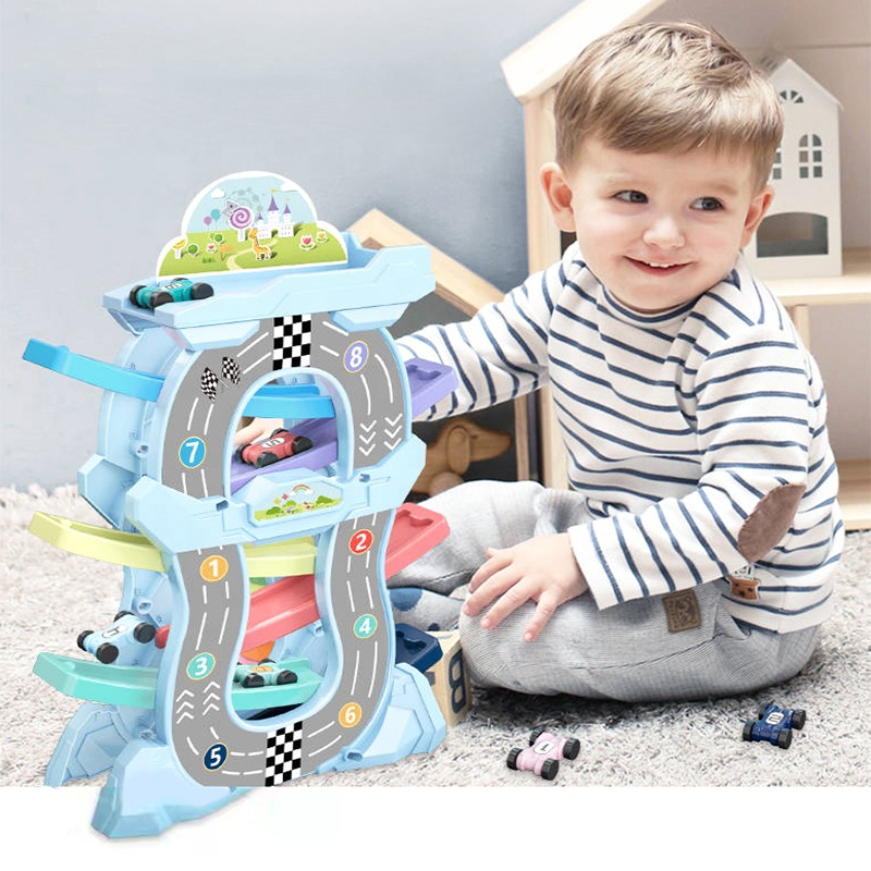 Lovely DIY Gliding Car Track Car Toys
