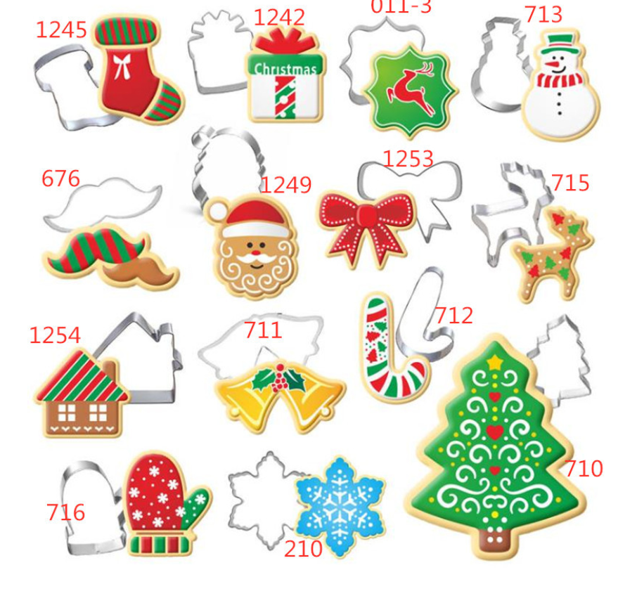 14 sets of stainless steel Christmas biscuit cutter set