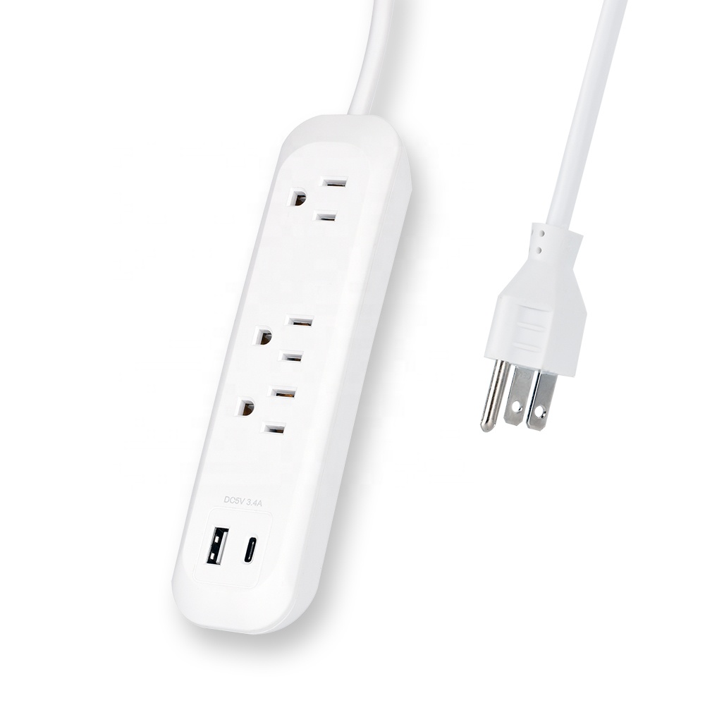 Сетевой фильтр с 3 выходами переменного тока и защитой от перенапряжения usb c