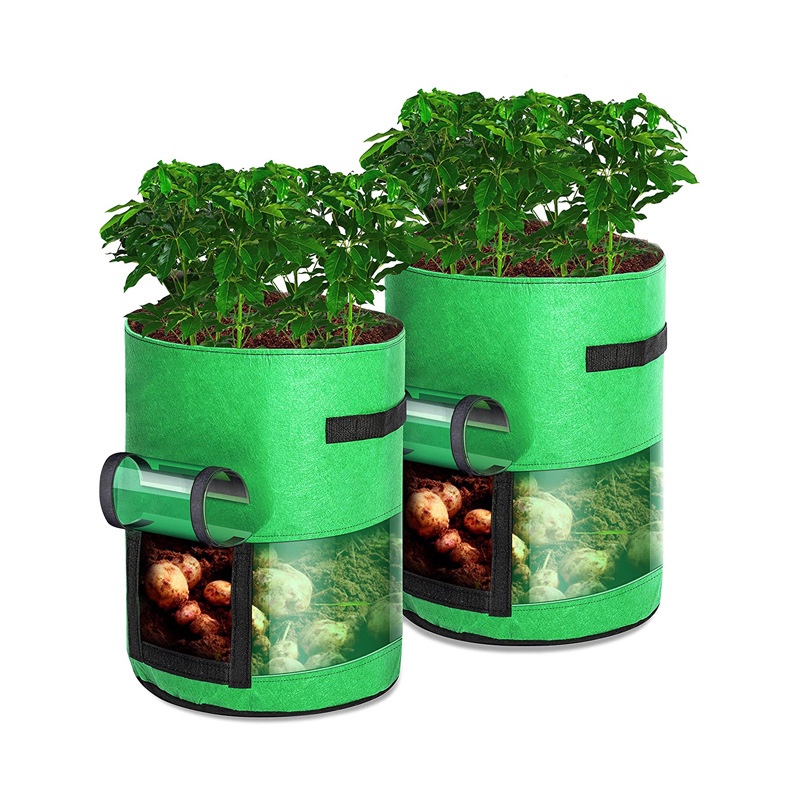 3/5/10/25 Gallon Recycled Transparent Plant Nursery Garden Planting Potato Planter vegetable Felt Grow tote Bag
