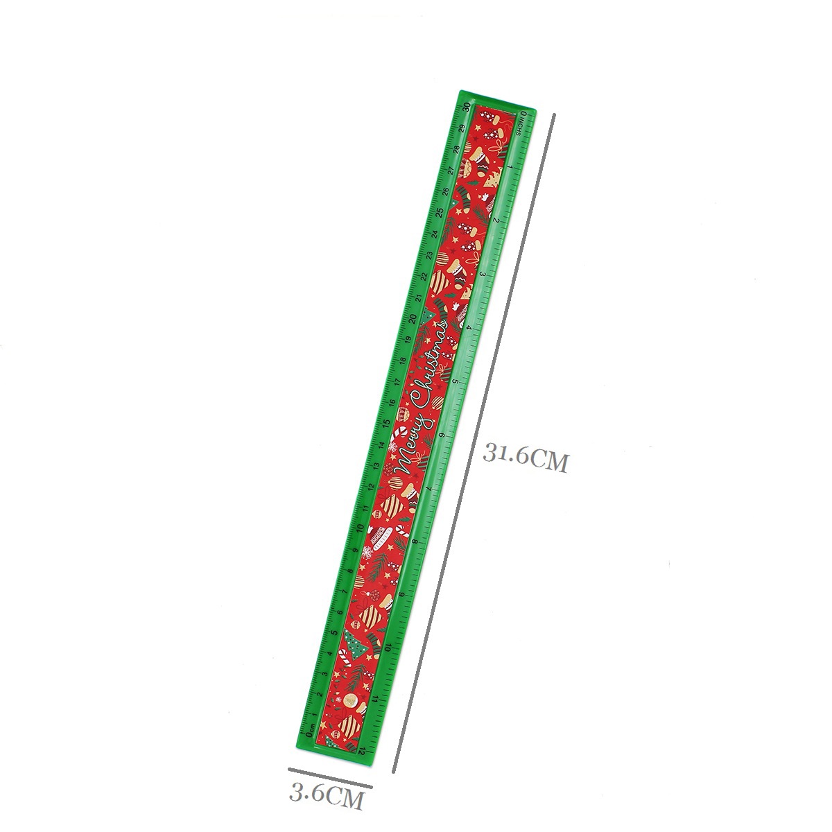 Xmas Design Sticker Ruler Small MOQ 30CM Long Rulers