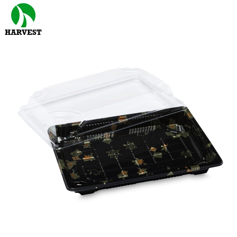 Japanese take-out disposable plastic sushi box container tray