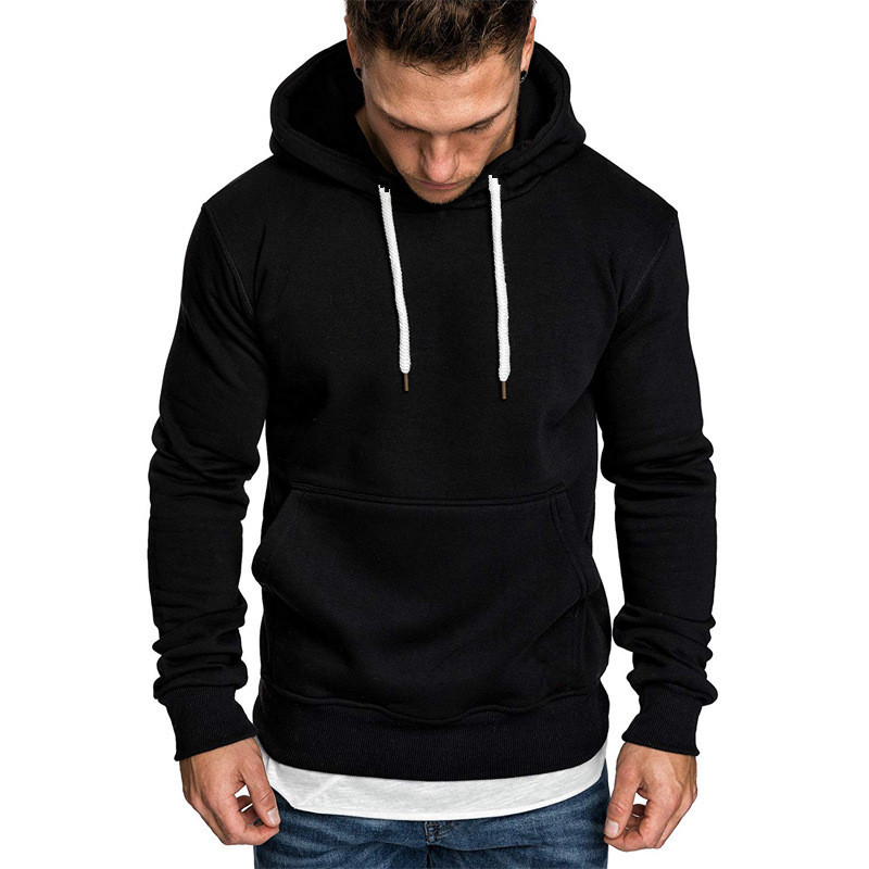 Wholesale Autumn Spring Casual Sweatshirts Drawstring Plain Long Sleeve Oversize Men's Hoodies