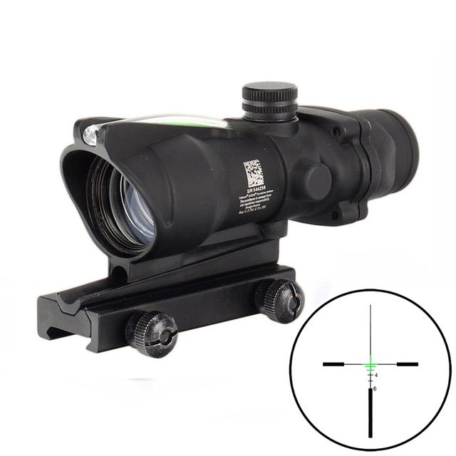 Оптический прицел SPINA, Охотничий Прицел ACOG 4X32, оптический прицел из настоящего волокна с красной и зеленой подсветкой, тактический оптический прицел