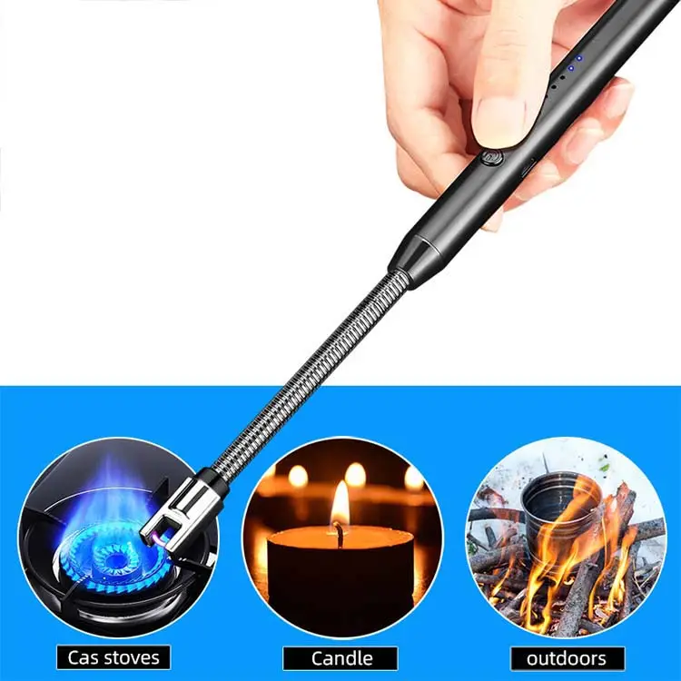 Creative Windproof 360 Degree Free Rotation BBQ Lighter USB Rechargeable Electric Arc Lighter For Candle Kitchen