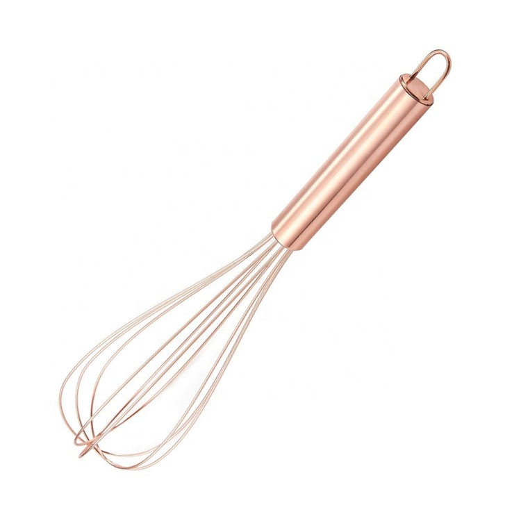 Kitchen egg tool rose gold copper plated whisk for stainless steel handle