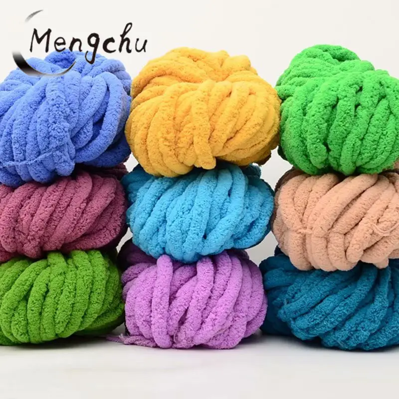 Wholesale Chunky Chenille Yarn For Giant Handmade Blanket Super Soft Hand Knitting Chunky Yarn