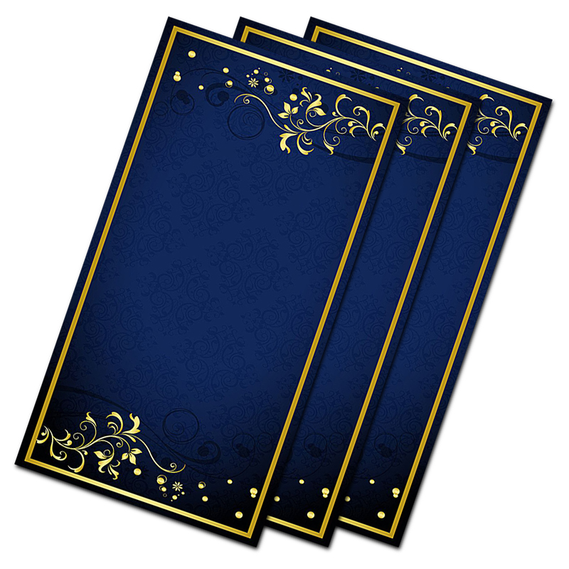 Cheap Price Invitation Cards Gold Frame Design Custom Timeless and Simple Wedding Invitation