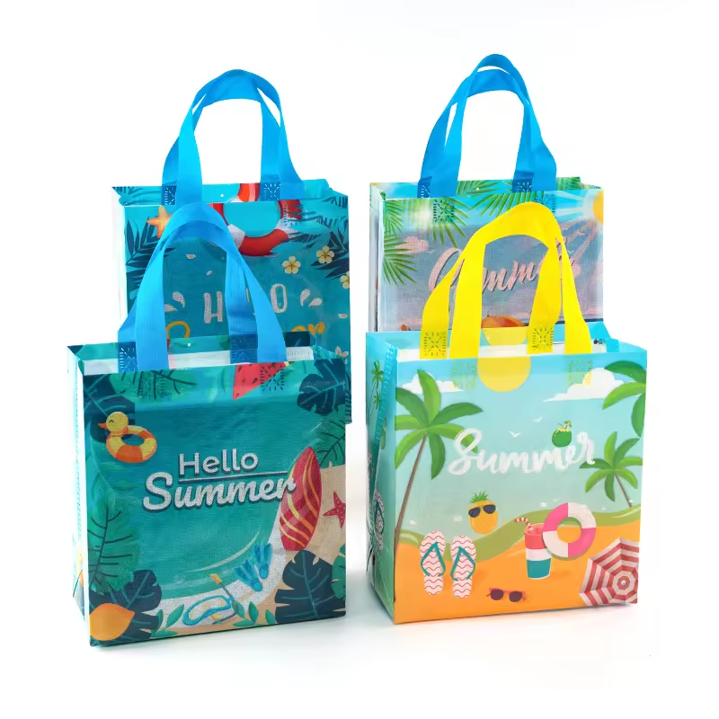 Wholesale factory price pp laminated non-woven shopping bags supermarket promotional bag with custom logo and size