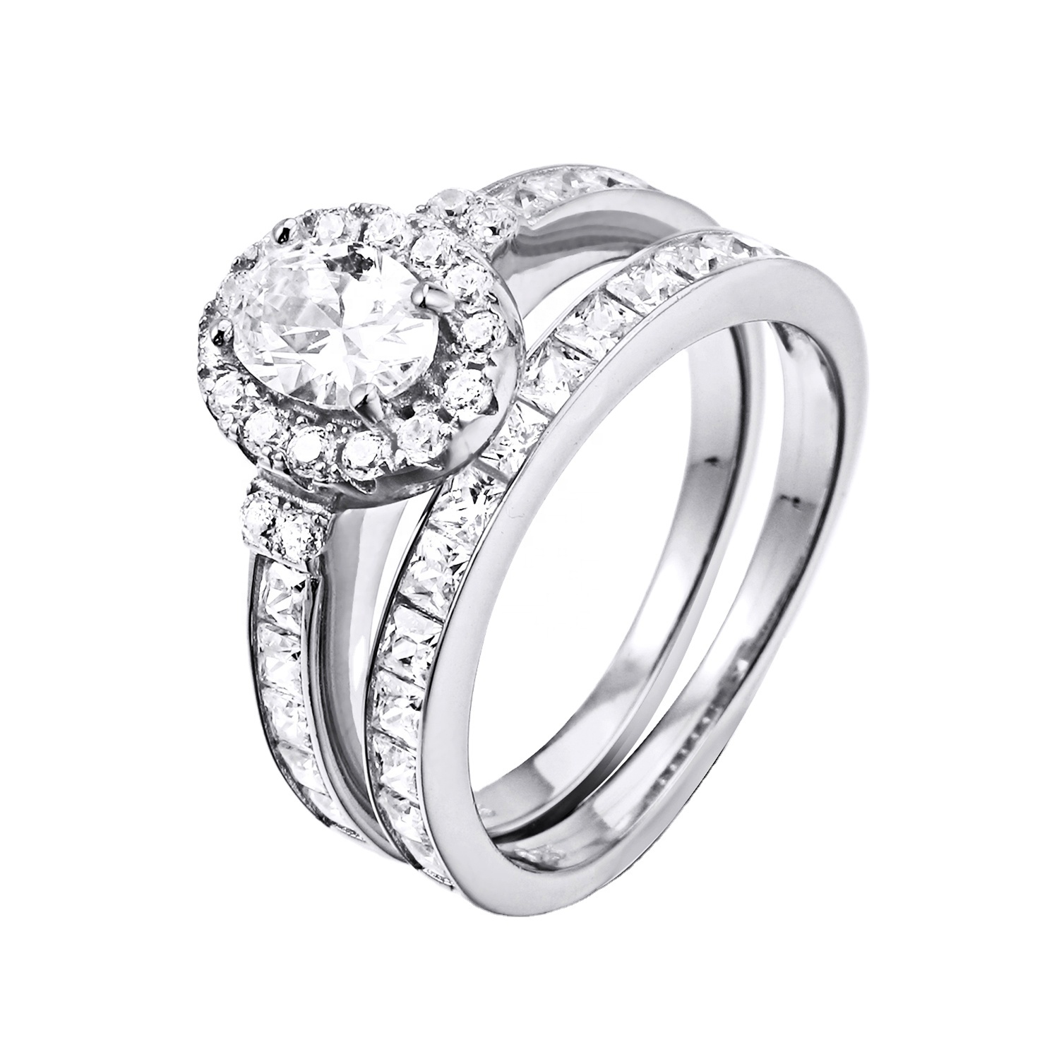Custom 925 sterling silver ring CZ Mo Sangshi wedding ring for women