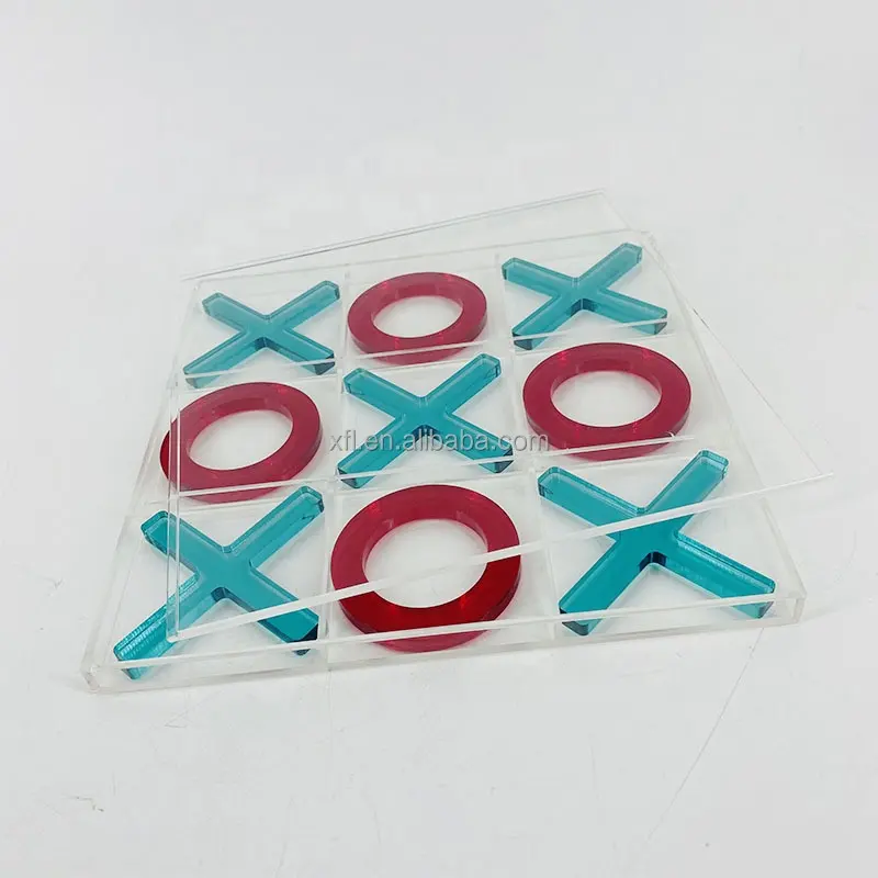 Luxury 3D acrylic XO game gem color tic tac toe game set acrylic educational games for child