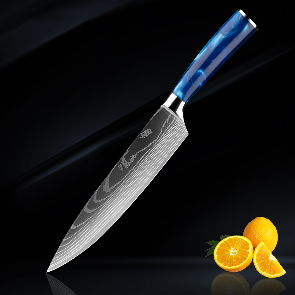 LOW MOQ Stainless Steel Knife Sets Professional Chef Modern Damask Kitchen Knife Set Handmade With Bag