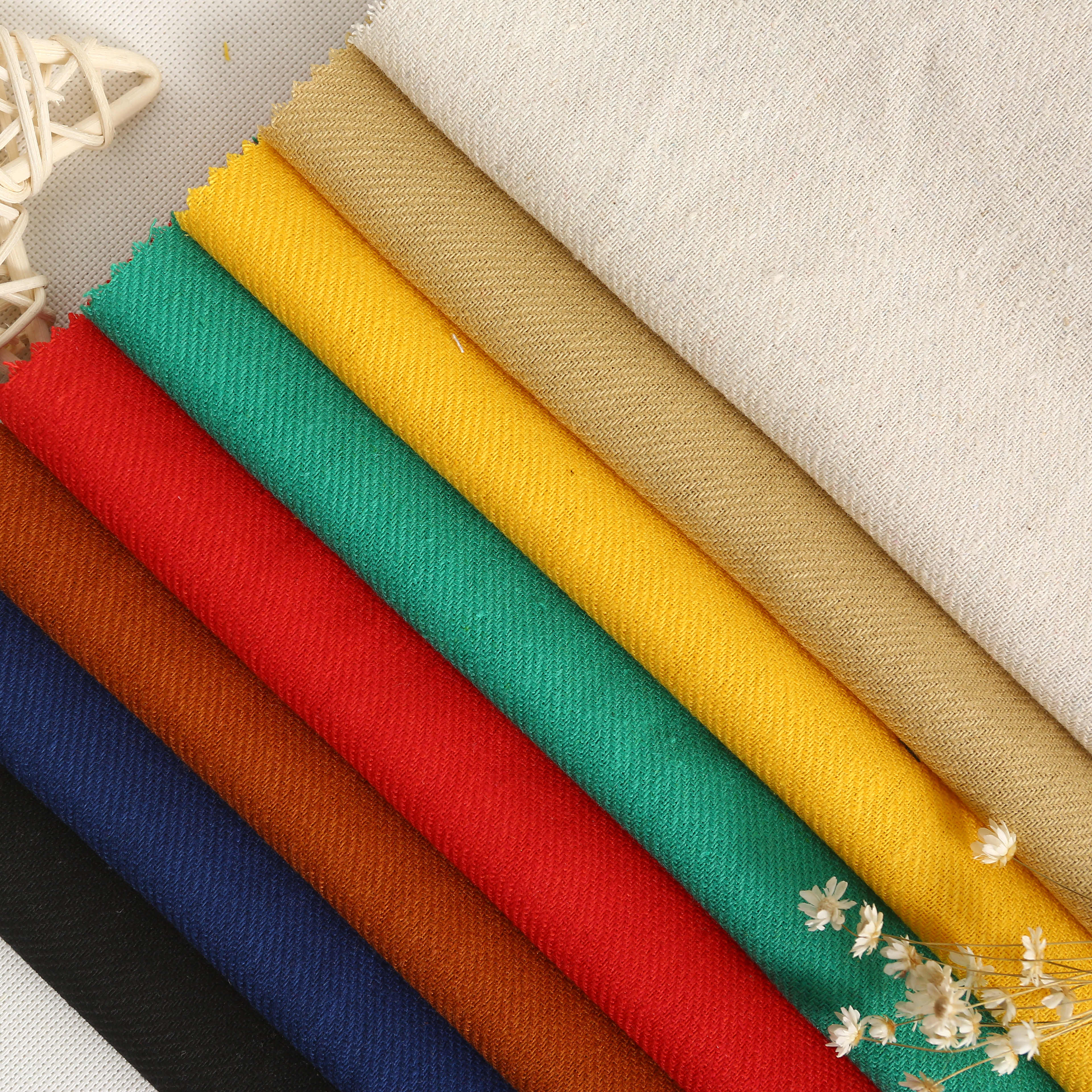 wholesale in keqiao polyester cotton linen blend fabric