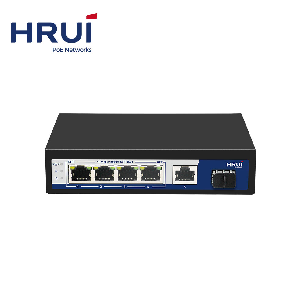 Новый дизайн 6 портов полный гигабитный коммутатор PoE Switch, 4 PoE порта и 2 канала