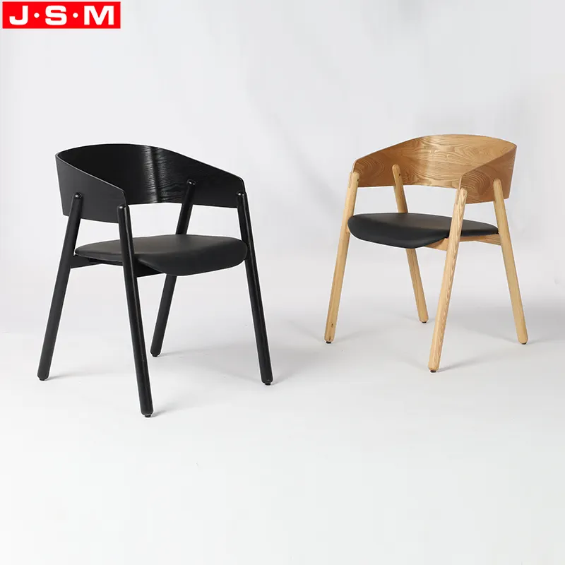 Custom Restaurant Dining Room Wood Upholstery Veneer Backrest Dinning Chairs