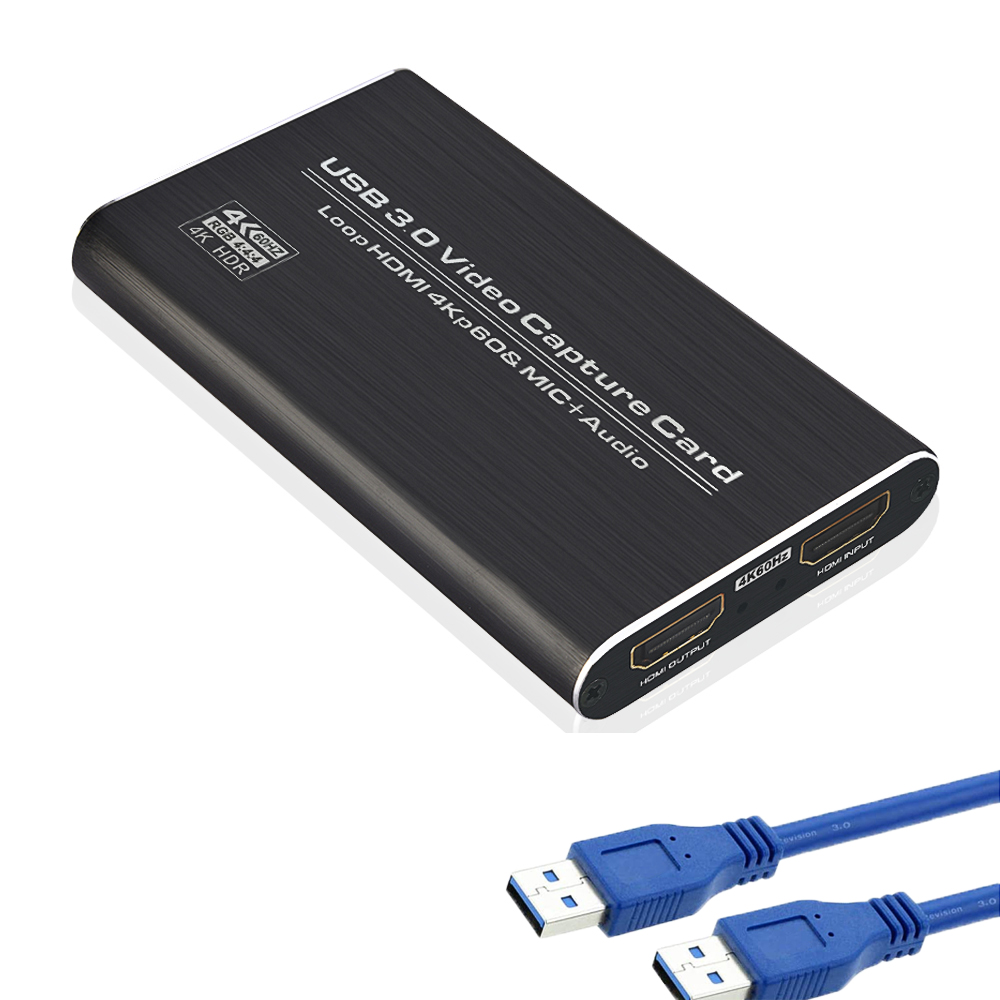 Захват 4K петлевой карты USB 3,0 1080P 60fps HD видеомагнитофон с микрофоном вход и аудио игровая веб-камера видеозахват карточная коробка