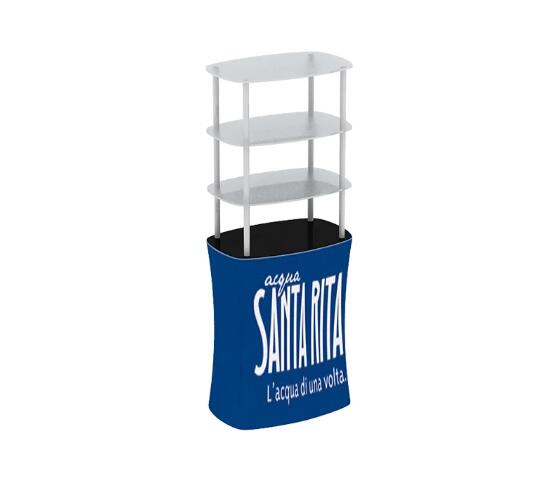 High Quality Trade Show Tension Fabric Banner Square Counter With Acrylic Display Rack,Durable Advertising Promotional Table