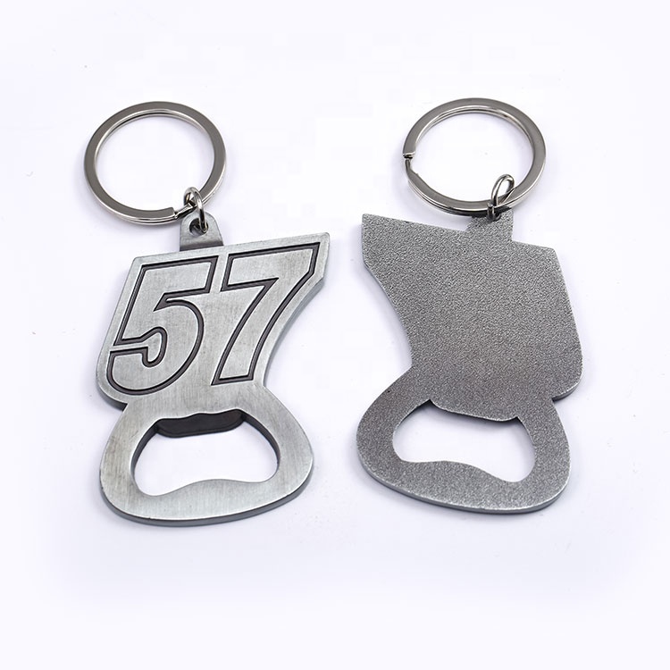 Promotion Aluminum Key Ring Beer Bottle Opener Keychain with Laser and Bottle Opener