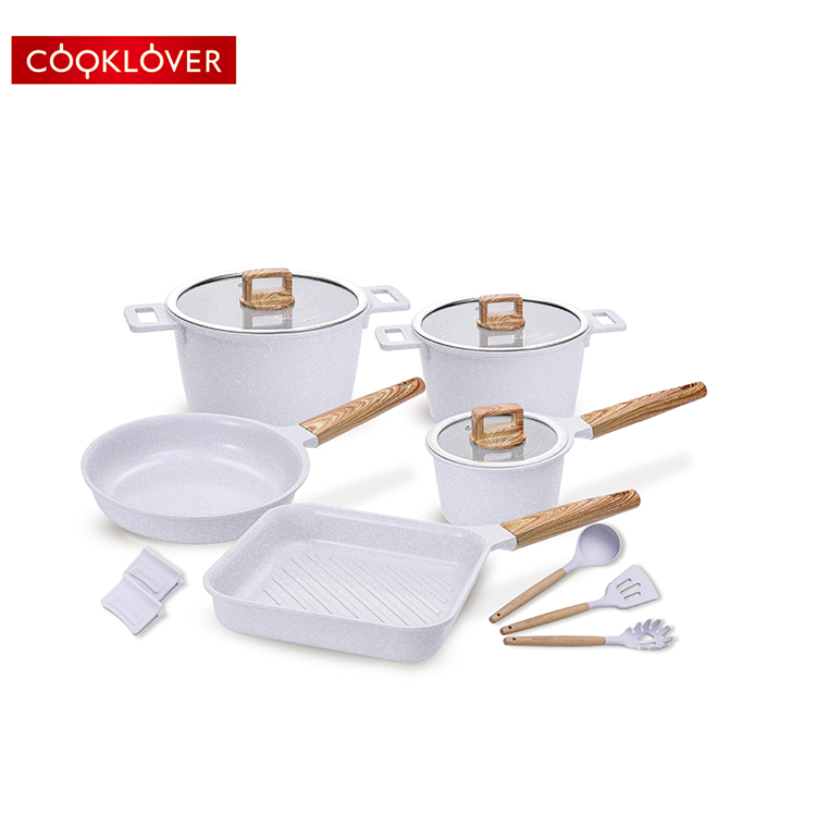 Cooklover 13 шт алюминиевые антипригарные керамические покрытия индукционные нижние кухонные горшки кухонные приборы Наборы Посуды