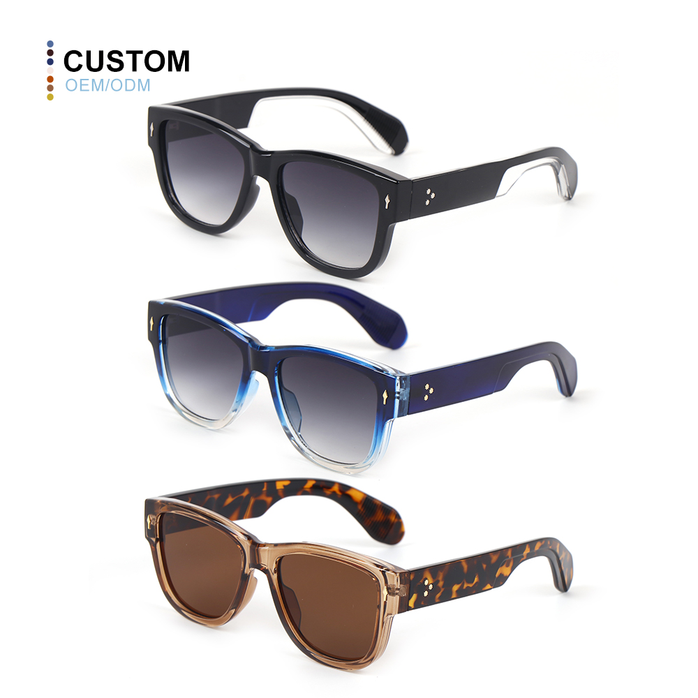 2024 Classic Vintage Brand Designer Square Shades Men UV400 Rectangle Plastic Frames Women Custom Logo  Sunglasses