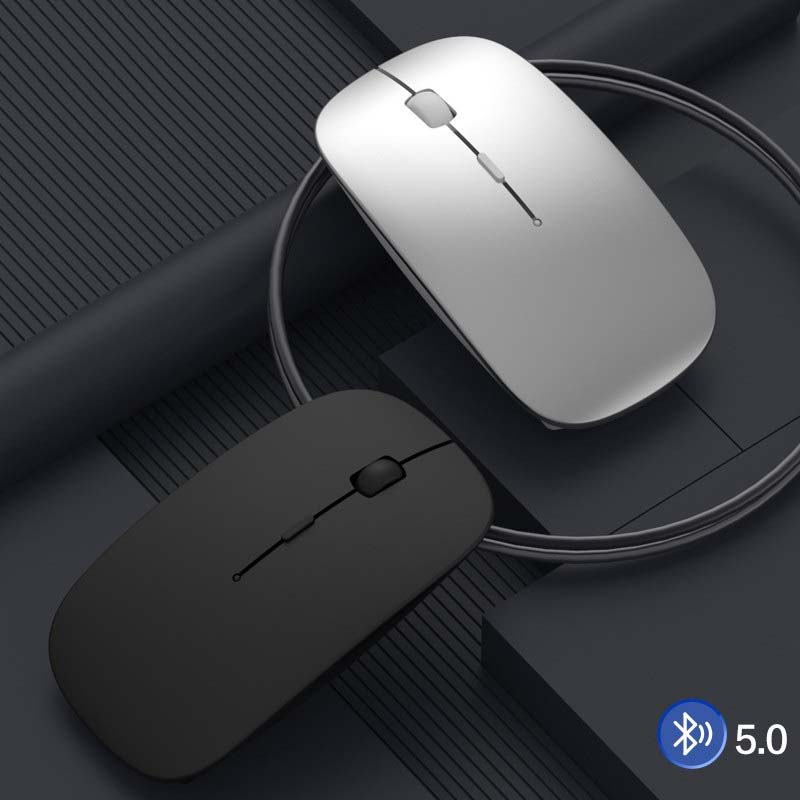 USB тонкая беспроводная оптическая мышь, перезаряжаемая Бесшумная беспроводная мышь Type C BT