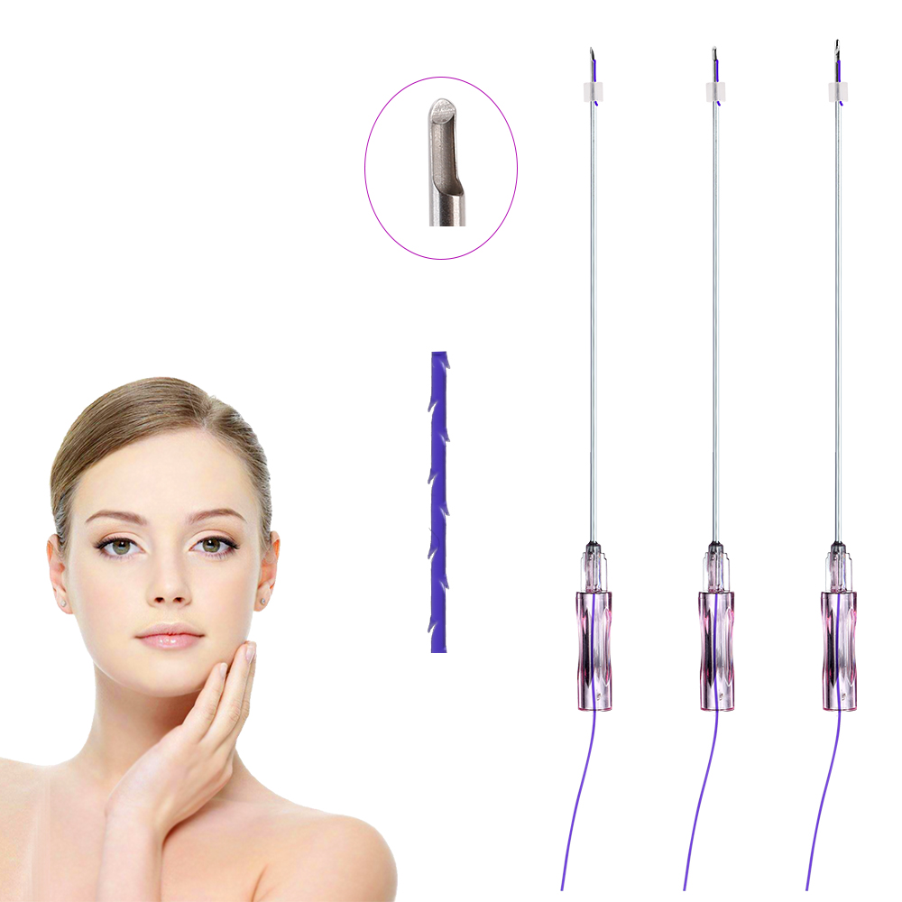 New Arrival 18G 100mm Half-Blunt L Needle PDO COG 4-1 Threads For Lifting Face