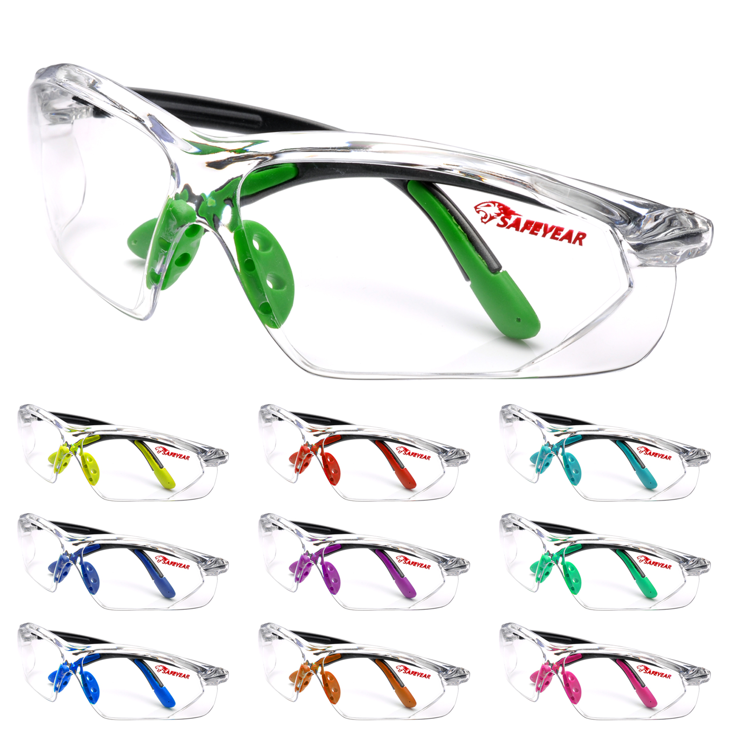 Safeyear ANSI Z87 Safety Glasses Eye Protection, Anti-fog Protective Work Eyewear With CE Industrial Anti-Fog Lens