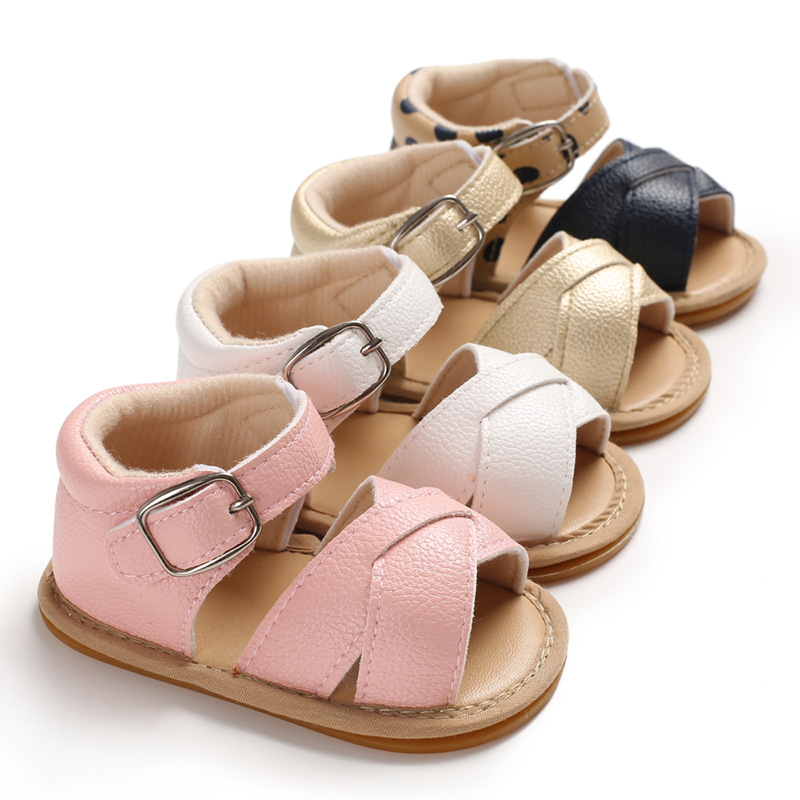 Baby kids sandals leather baby sandals OEM customized logo style outdoor toddler sandals