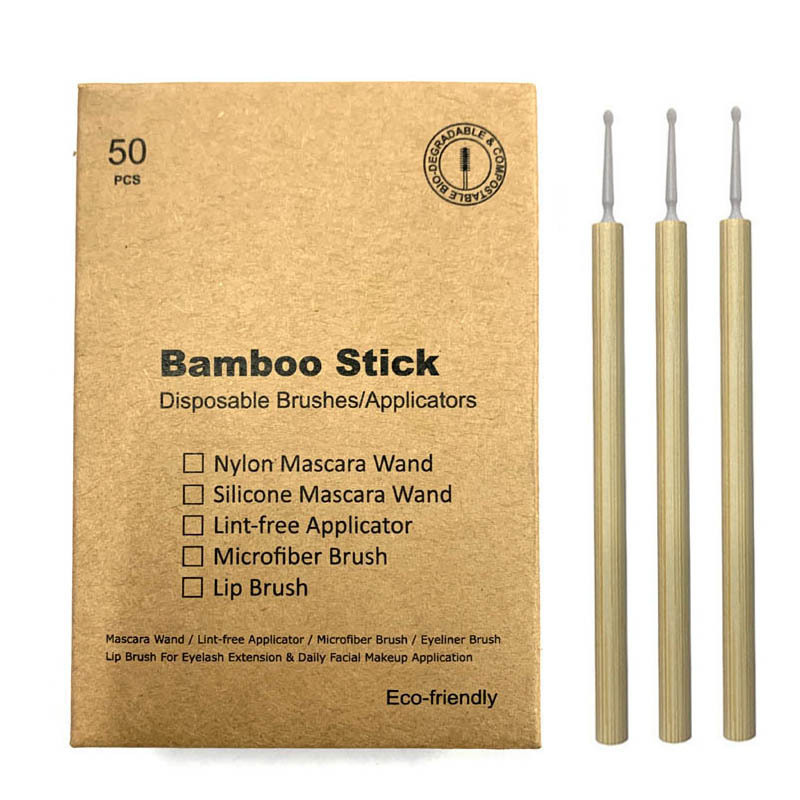 eco friendly bamboo handle disposable microbrush dental applicator