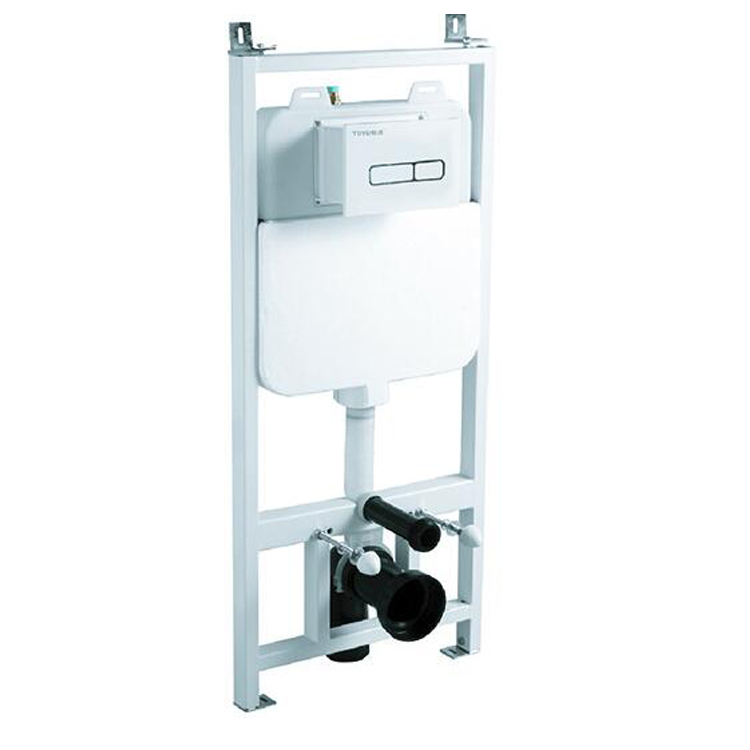 Bathroom in wall concealed cistern flushing toilet tank