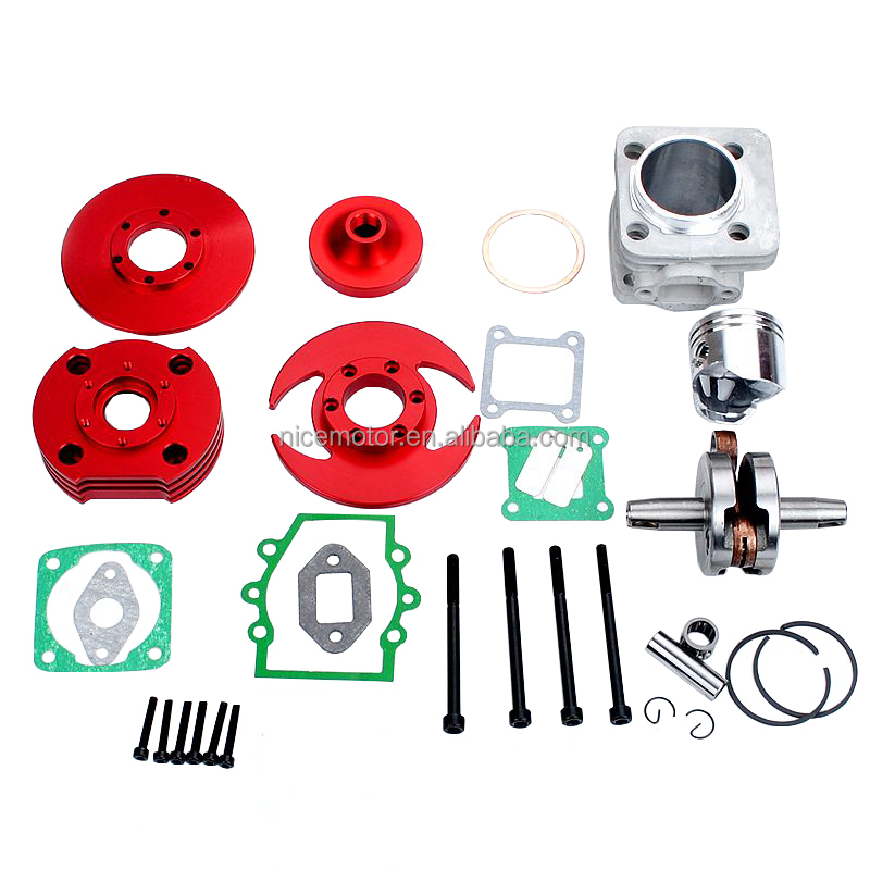 2-stroke engine Cylinder Piston Crankshaft Aluminum Alloy CNC Big Bore Cylinder Piston 49cc 53cc Mini Dirt Bike Pocket Bike