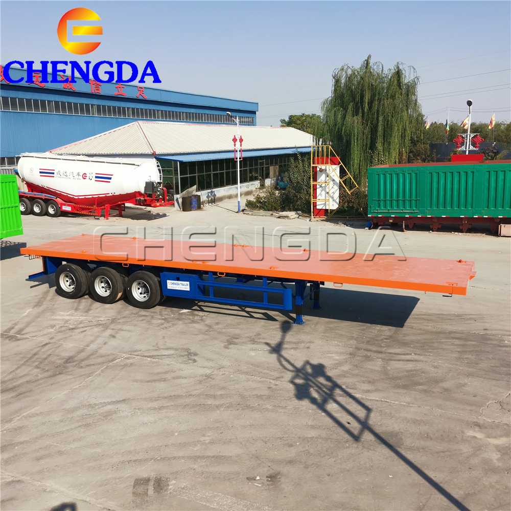 Бренд Chengda, Доставка 50 тонн, 30 тонн, низкий грузовик, 20 футов, плоская кровать, 40 футов, 40 футов, 40-футовый контейнер, трейлер на продажу