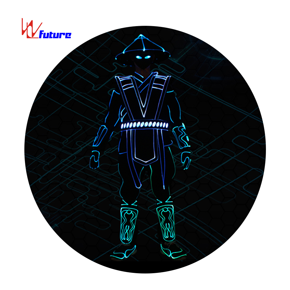 Китайский программируемый контроллер волоконно-оптический костюм tron raiden, светодиодная одежда future с цветными rgb светодиодными костюмами Knight