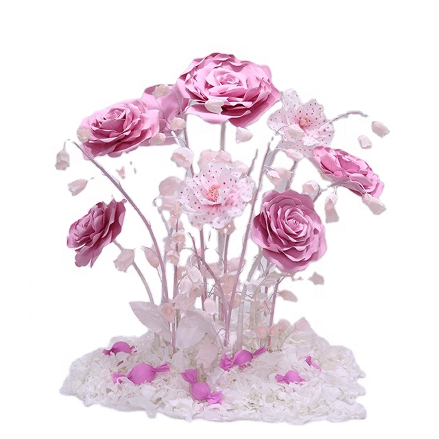 2021 China artificial giant paper flowers foam paper for wedding party window display