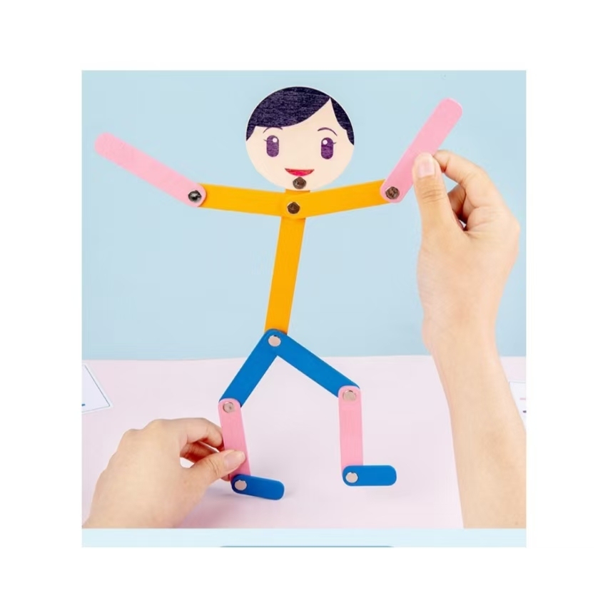 Wooden Sports Figures Toys Kindergarten Teaching Toys Creative Sports Figures 3d Puzzle Learning Kids Toys