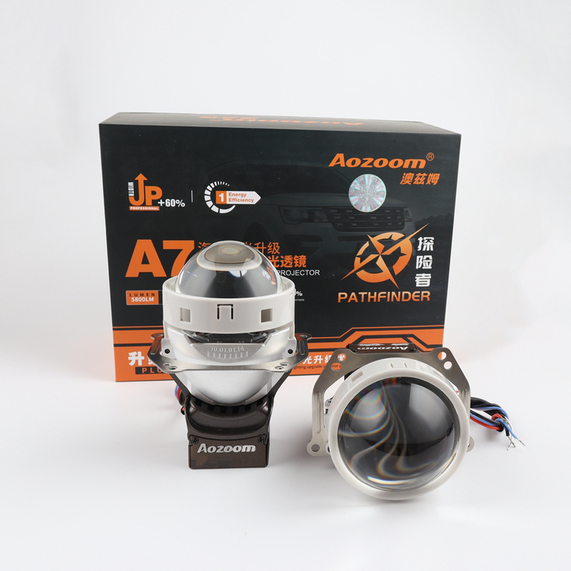 CQL Aozoom 3 дюймов A7 A5 + Круглый bi светодиодный объектив проектора 46w 48w 5500k