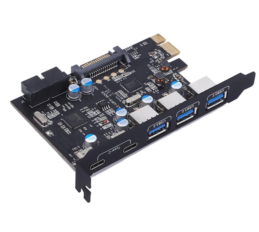 PCI экспресс-карта на 3 порта USB 3,0, 2 порта USB 3,0 Тип C, внутренний USB 3.1 20PIN 7 портов USB-концентратор pcie на Type-c конвертерная карта