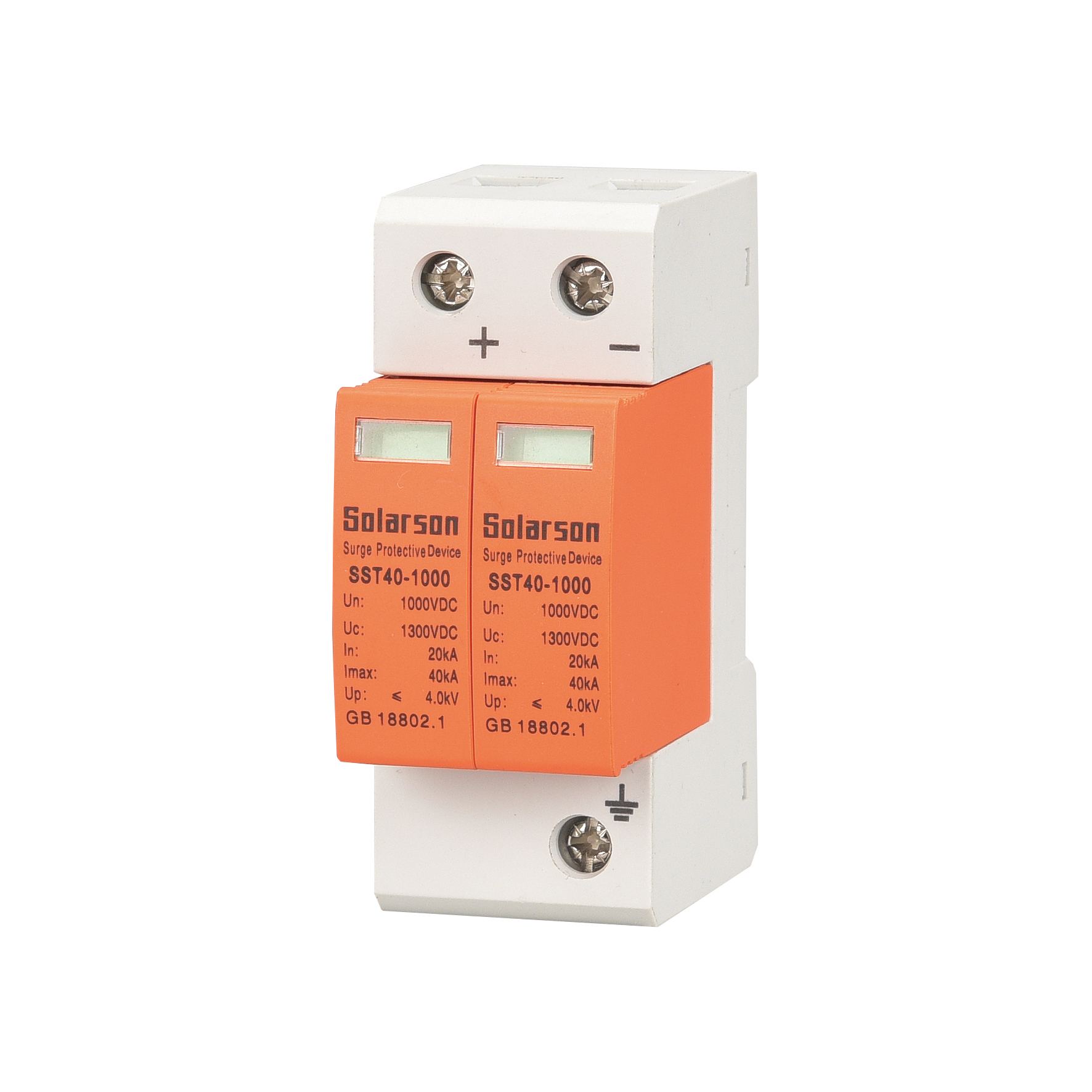 SOLARSON Электрическая защита от перенапряжений DC SPD 20-40KA Солнечная PV Lightning Suppressor 1000 в 2P